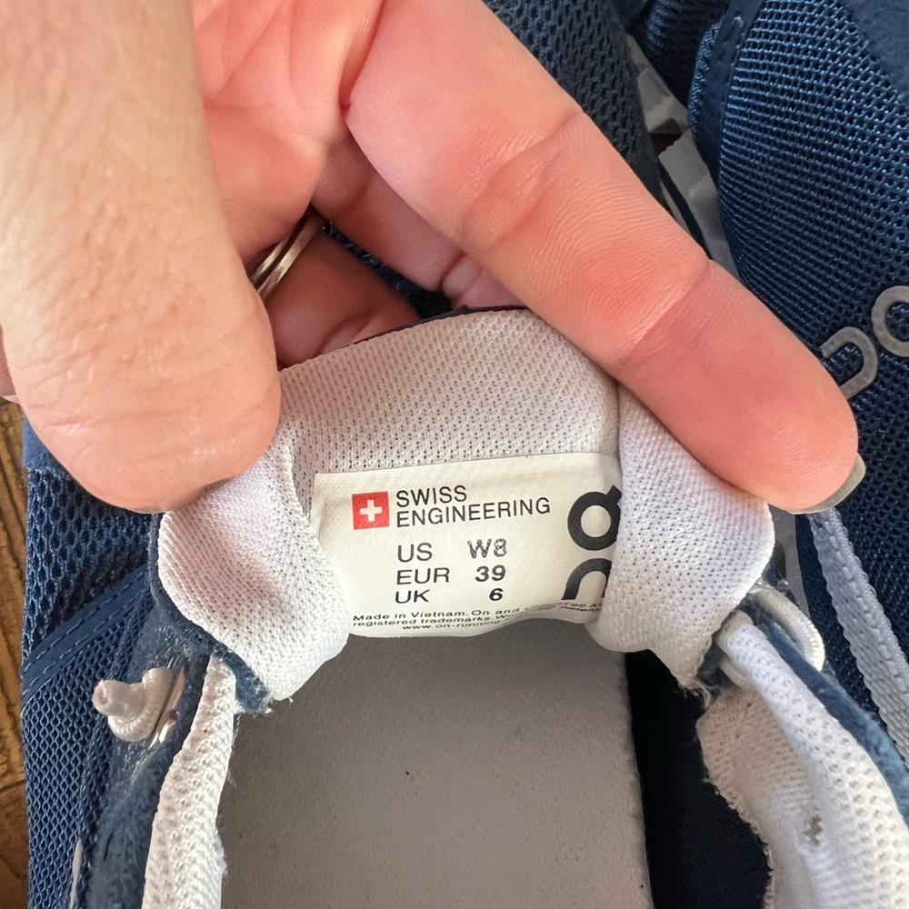 On Running Blue and White Athletic Shoes - Picture 5 of 5
